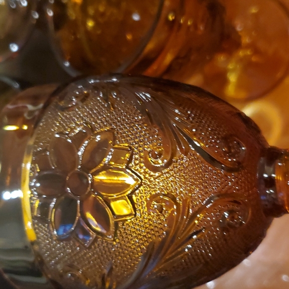 4 Tiara vintage amber goblets - Picture 4 of 7